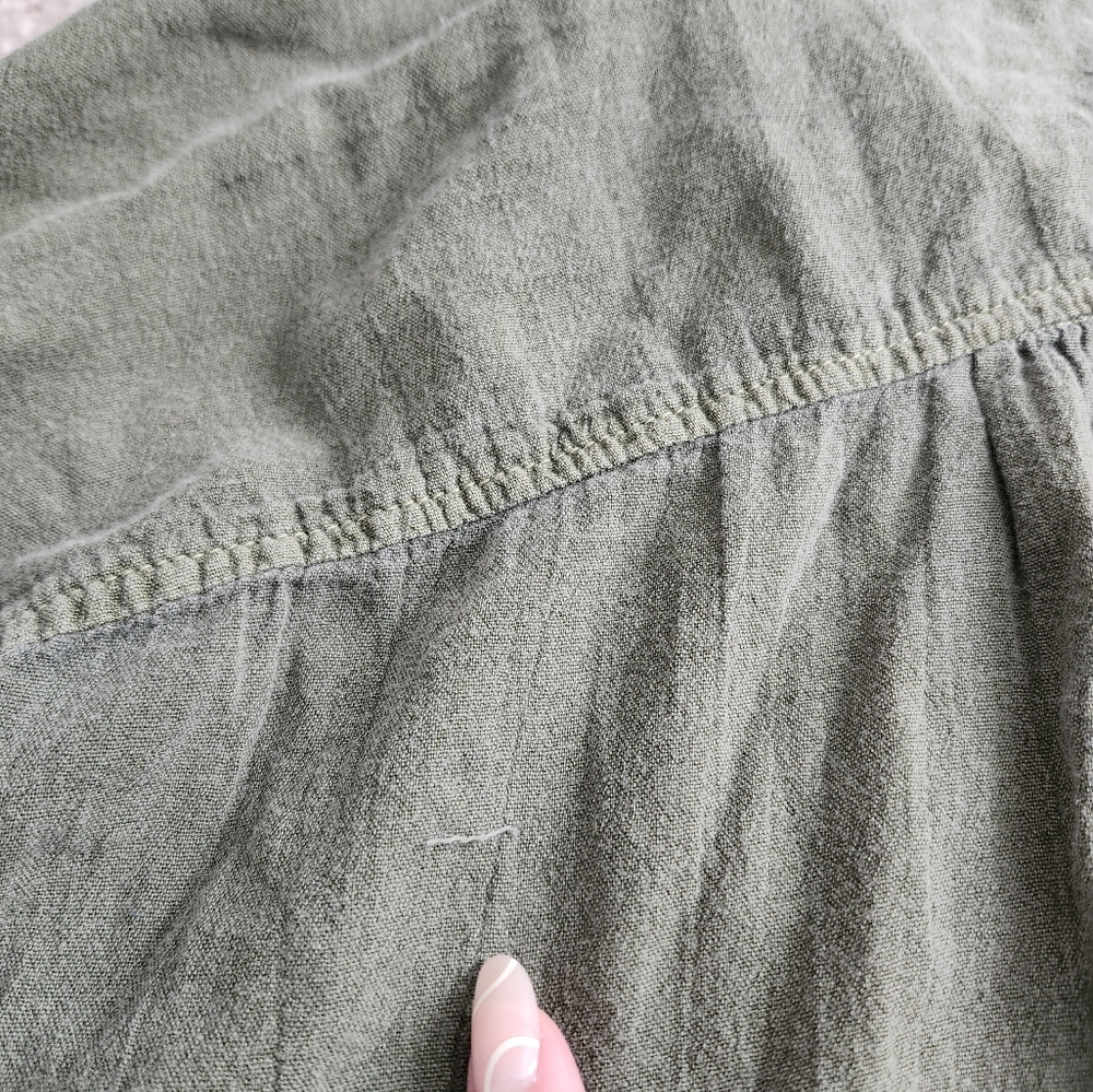 Sundance Green Button Down Patchwork Shirt - image 8